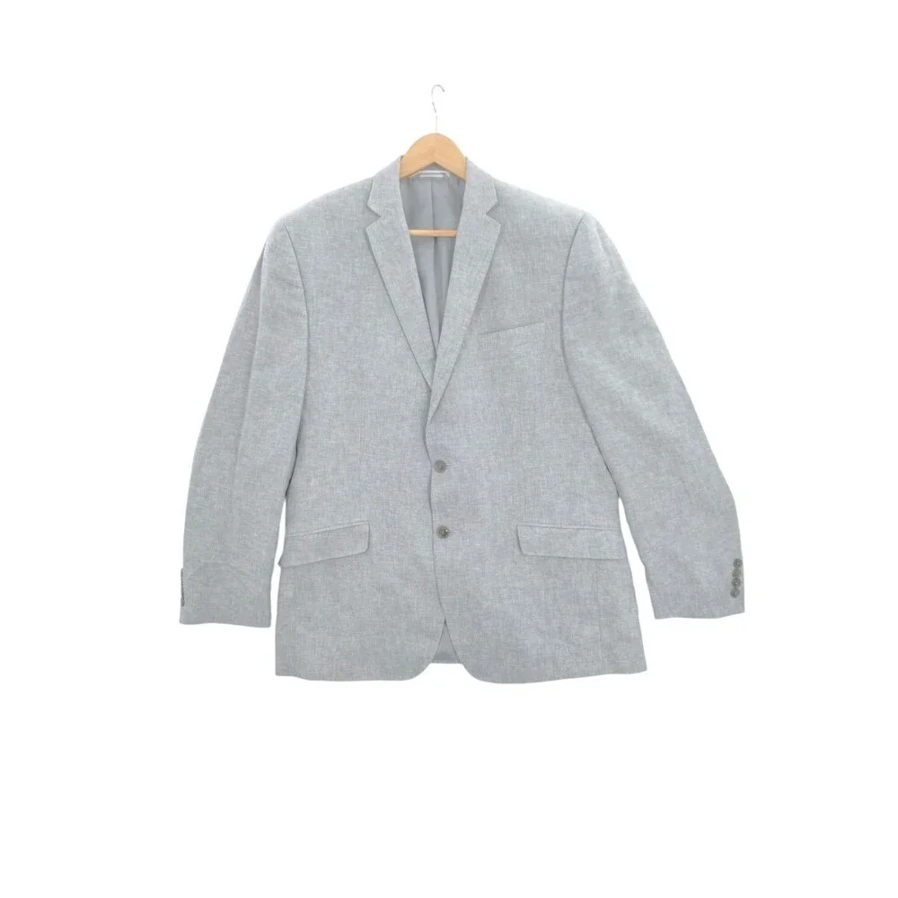 Michael By Michael Kors 42R Linen Blend Gray Sport Coat Vest Preppy Heritage